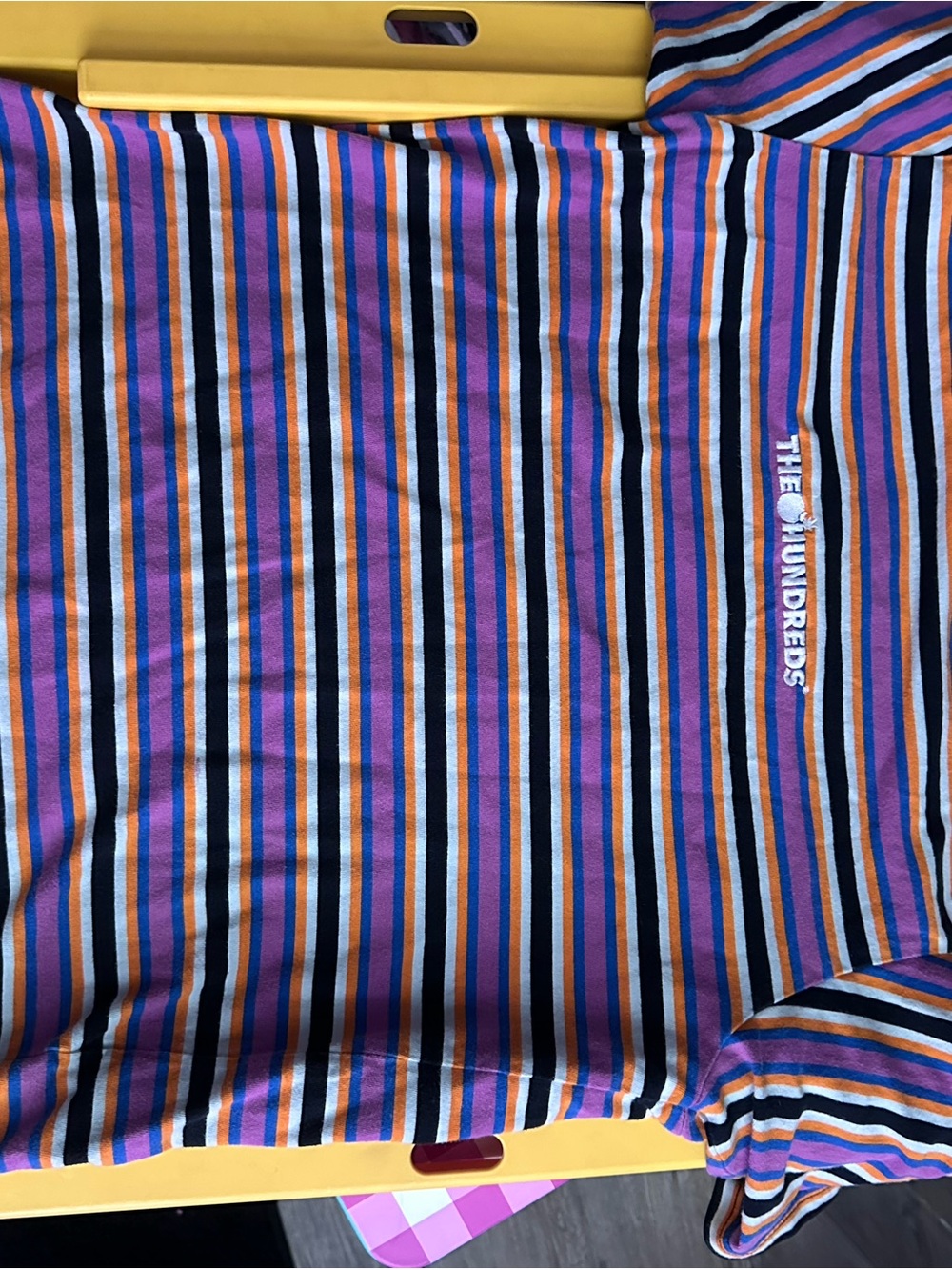 The Hundreds Striped Tee in Purple, Orange & Black